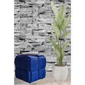 Most Spiral Kare Puf 19 Lacivert Kadife Kumaş (Evinize Teslim) Lacivert