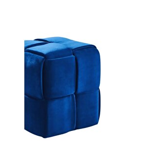Most Spiral Kare Puf 19 Lacivert Kadife Kumaş (Evinize Teslim) Lacivert