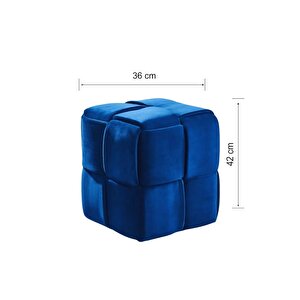 Most Spiral Kare Puf 19 Lacivert Kadife Kumaş (Evinize Teslim) Lacivert