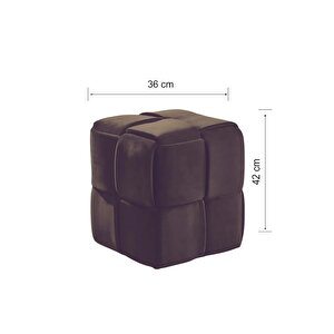 Most Spiral Kare Puf 08 Kahverengi Kadife Kumaş (Evinize Teslim) Kahverengi