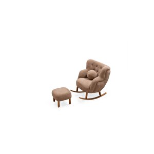 Most Browning Sallanan Koltuk %100 Ahşap Lüks Kahverengi Teddy Kumaş (Evinize Teslim)