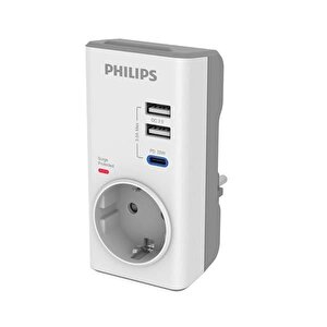 1-li Chp8010w/10 380 Joules Akım Koruma Prizi Beyaz Usb,type-c