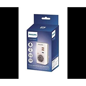 1-li Chp8010w/10 380 Joules Akım Koruma Prizi Beyaz Usb,type-c