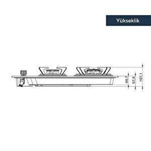 Ko-40 Tshdf Set Üstü Ocak Beyaz Cam Doğalgazlı