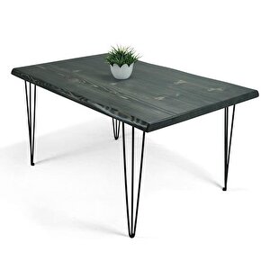 Doğal Ağaç Masif Kütük Yemek Masası 60cm X 110cm ( Metal Ayak )