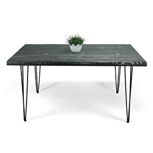 Doğal Ağaç Masif Kütük Yemek Masası 60cm X 110cm ( Metal Ayak )