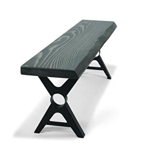 Doğal Ağaç Masif Kütük Masa 90cm X 200cm 1 Bank + 2 Sandalye