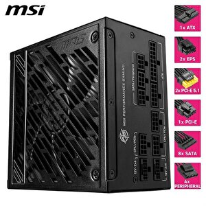 Msi 1000w 80+ Gold Mpg A1000gs Pcie 5.1 Tam Modüler Power Supply