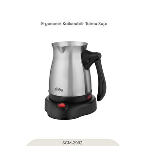 2992 Elektrikli Çelik Cezve Türk Kahvesi Makinesi (katlanabilir Kulplu)