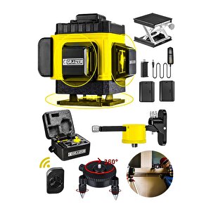 Alman 128 Vf 12 Köşe Otomatik Hizalama Lazer Metre 360 Derece Yatay Dikey Çapraz Kumandalı Çantalı