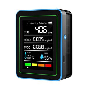 Aek-tech 5'li Co2,hcho,tvoc,sicaklik,nem Dedektör Taşınabilir Ev Ofis Hava Kalitesi Ölçüm Cihazı