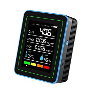Aek-tech 5'li Co2,hcho,tvoc,sicaklik,nem Dedektör Taşınabilir Ev Ofis Hava Kalitesi Ölçüm Cihazı
