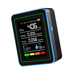 Aek-tech 5'li Co2,hcho,tvoc,sicaklik,nem Dedektör Taşınabilir Ev Ofis Hava Kalitesi Ölçüm Cihazı