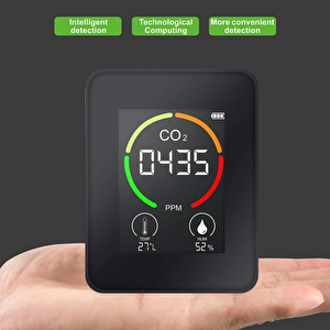 Aek-tech Co2 Dedektörü Taşınabilir 400-6000ppm Ev Ofis Sera Hava Kalitesi Ölçüm Cihazı Şarjlı