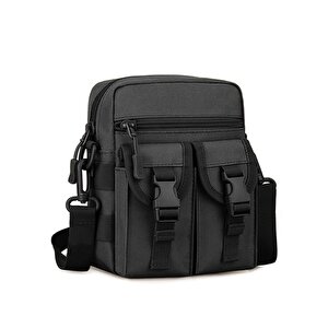 Omuzdan Askılı Küçük Taktik Outdoor Gündelik El Çantası Siyah