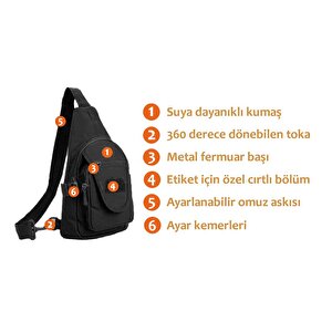 Protector Plus Üçgen Tek Omuz Çantası (siyah)