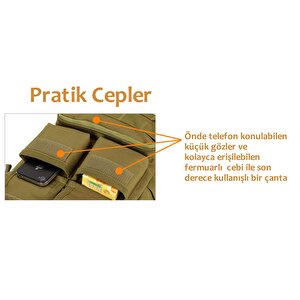 Protector Plus Çok Gözlü Postacı Çanta (haki)