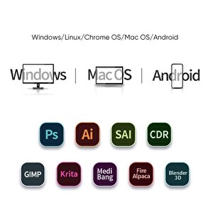 Xp-pen Deco01 V3 Grafik Tablet 16k 8 Kısayol Yeşil