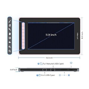 Xp-pen Artist 12 2nd Generation Grafik Ekran Tablet Pembe