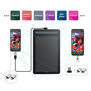 Xp-pen Deco Mw Bluetooth Kablosuz Grafik Tablet Siyah