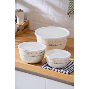 Acar Made With Love Emaye 3 Lü Saklama Ve Karıştırma Kabı Xap-08526