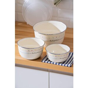 Acar Made With Love Emaye 3 Lü Saklama Ve Karıştırma Kabı Xap-08526