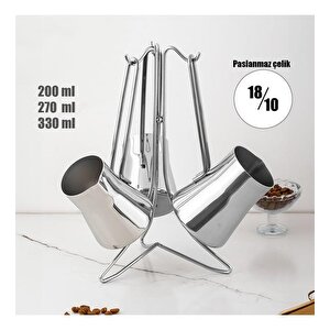 Lines Piramit 4 Parça Çelik Cezve Takımı Lc-0202