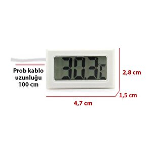 Aek-tech Mini Dijital Prob Termometre (beyaz)