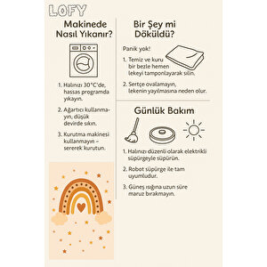 Bej Zemin Yıldızlı Gökkuşağı Desen Çocuk Halısı 120x180 200x350 cm