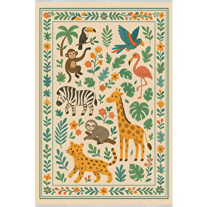Hayvan Figürlü Halı – Kaymaz & Yıkanabilir | Bebek Ve Evcil Dostu Oyun Halısı | 120x180 100x180 cm