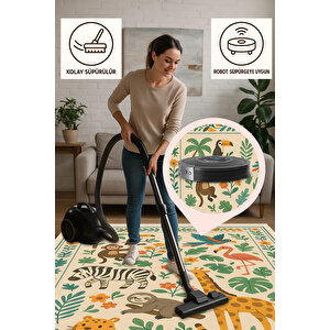 Hayvan Figürlü Halı – Kaymaz & Yıkanabilir | Bebek Ve Evcil Dostu Oyun Halısı | 120x180 100x180 cm
