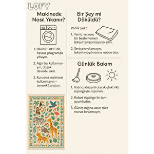 Hayvan Figürlü Halı – Kaymaz & Yıkanabilir | Bebek Ve Evcil Dostu Oyun Halısı | 120x180