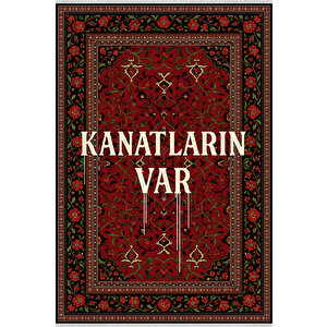 Kanatların Var Yazılı Halı – Kaymaz & Makinede Yıkanabilir | Evcil Ve Bebek Dostu | Klasik Motifli 80x350 cm