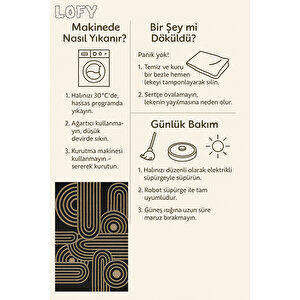 Retro Modern Çizgili Siyah Zemin Halı 160x230 Cm 100x250 cm