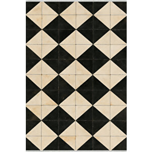 Karo Desen Retro Görünümlü Halı Yıkanabilir 160x230 Cm 120x180 cm