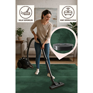 Tek Renk Zümrüt Yumuşak Dokulu Modern Halı 160x230 150x300 cm