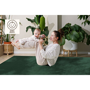 Tek Renk Zümrüt Yumuşak Dokulu Modern Halı 160x230