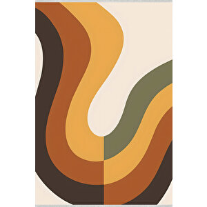 Vintage Boho Desen Halı Zeytin Kahve Tonları 160x230 Cm 120x400 cm