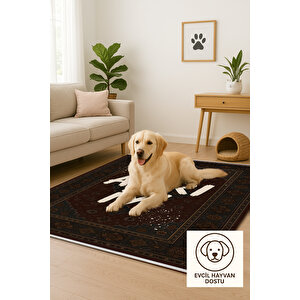 Klasik Motifli "aşırı İyi" Halı – Retro Yazılı Tasarım | Kaymaz, Yıkanabilir, Robot Süpürge Uyumlu