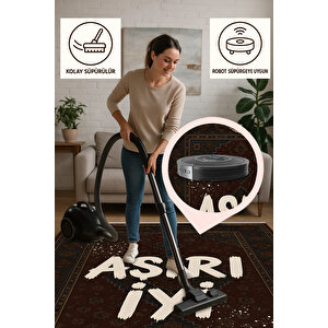 Klasik Motifli "aşırı İyi" Halı – Retro Yazılı Tasarım | Kaymaz, Yıkanabilir, Robot Süpürge Uyumlu 200x600 cm