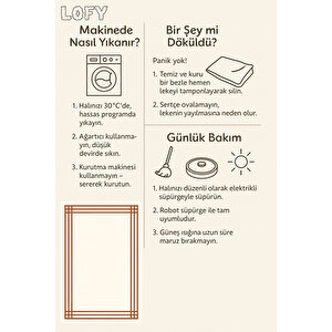 Modern Çizgili Krem Kahve Yıkanabilir Halı 160x230 Cm 160x180 cm