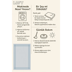 Minimal Buz Mavi Salon Halısı Kaymaz Taban 160x230 Cm 80x350 cm