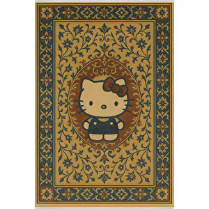 Hello Kitty Desenli Retro Halı – Sevimli Tasarım, Kaymaz Taban, Yıkanabilir, Bebek Dostu 200x220 cm