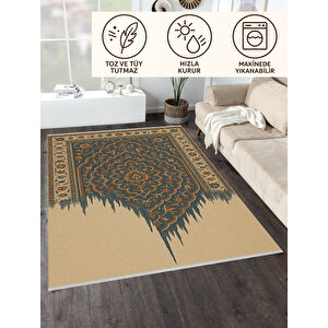 Damlayan Desenli Halı – Modern Tasarım | Kaymaz Tabanlı, Yıkanabilir, Bebek Ve Evcil Dostu 100x100 cm