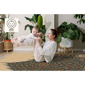 Damlayan Desenli Halı – Modern Tasarım | Kaymaz Tabanlı, Yıkanabilir, Bebek Ve Evcil Dostu