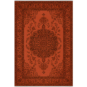 Kiremit Renkli Klasik Halı – Modern & Zamansız Desen | Kaymaz, Yıkanabilir, Evcil Ve Bebek Dostu 180x270 cm