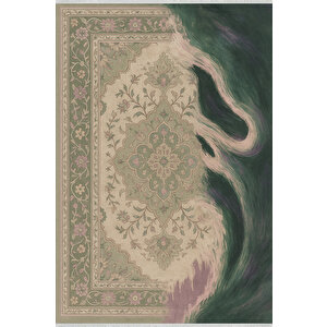 Dalga Desenli Retro Halı – Sanat Dokunuşlu Stil | Kaymaz Taban, Yıkanabilir, Evcil Dostu 200x350 cm
