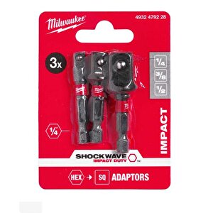 Hex Lokma Adaptor Seti 3 Prç 1/4-3/8-1/2