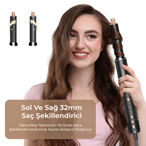 Witero 9in1 Ultra Airwrap Multi-styler Sıcak-soğuk Hava Üflemeli Siyah Saç Şekillendirme Cihazı