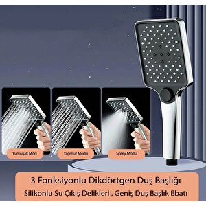 3 Fonksiyon Özellikli Ultra Lüks El Duşu Yüksek Basınçlı